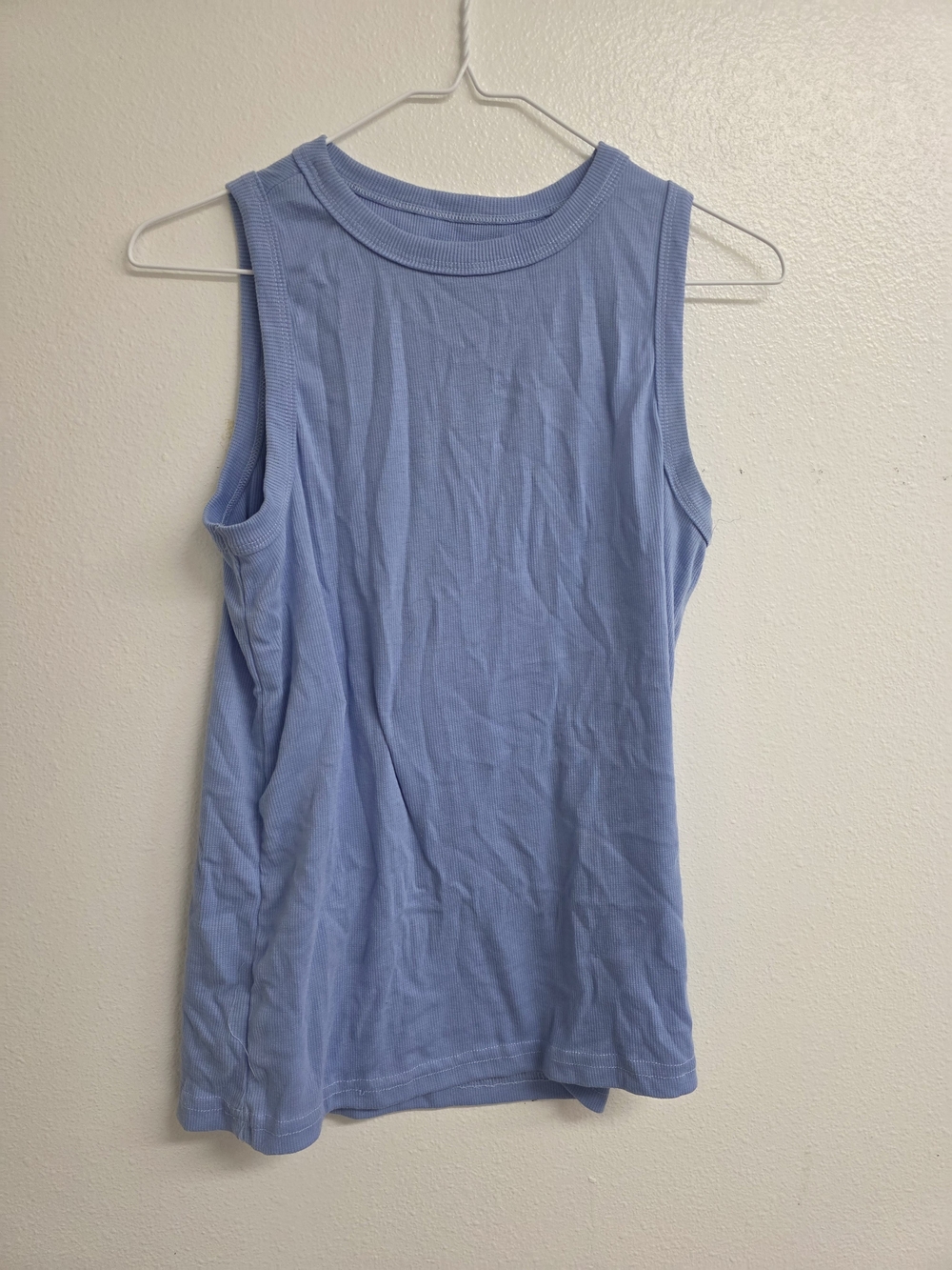 just be Light Blue Ribbed Crewneck Tank (0605)